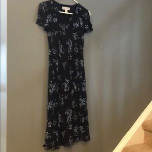 Women’s Blue Floral Print Dress